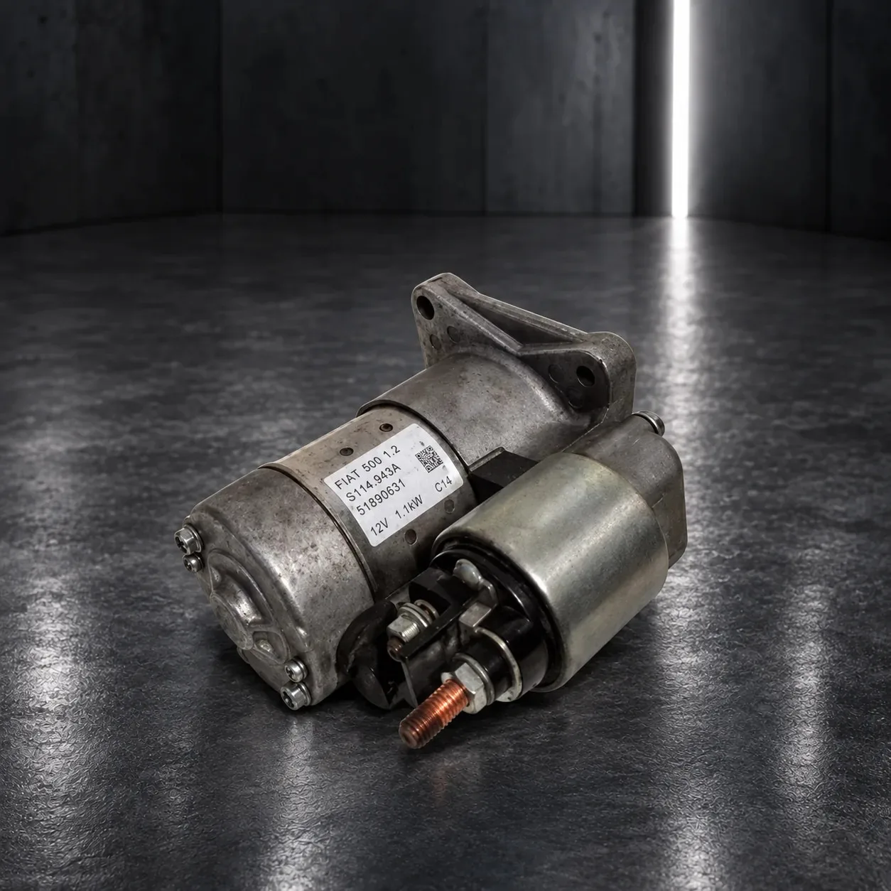 Motorino di avviamento Hitachi S114-943A per Fiat 500 1.2 51890631, revisionato