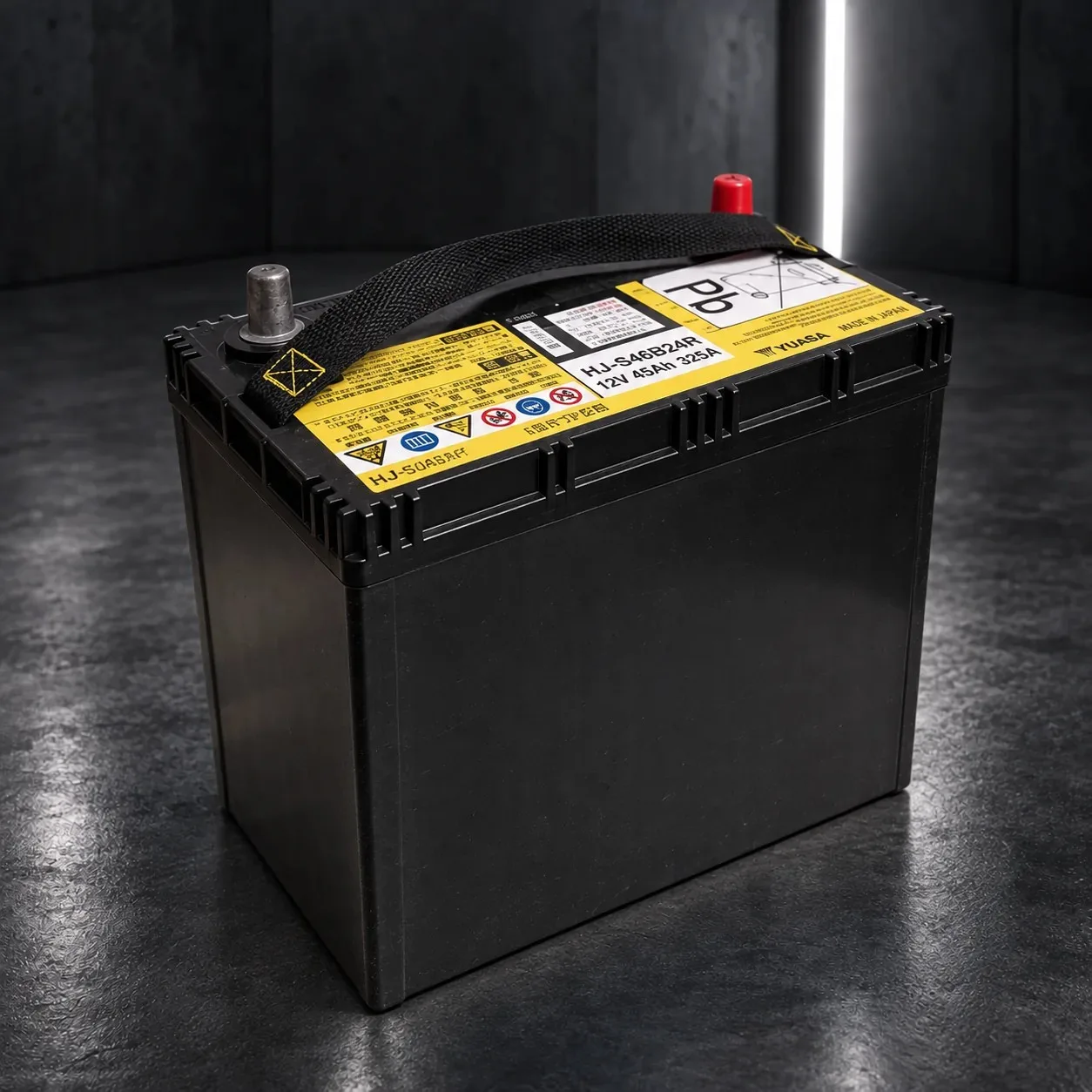 Batteria AGM Yuasa HJ-S46B24R 45 Ah 325 A per Toyota e Lexus ibride, rigenerata