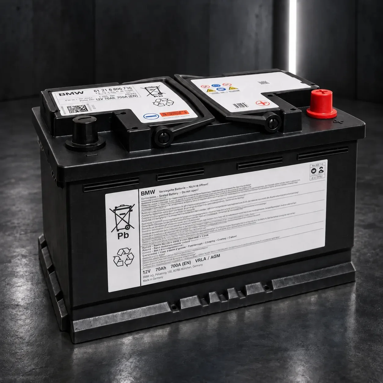 Batteria AGM 70 Ah 700 A originale BMW e Mini 61216806756, rigenerata