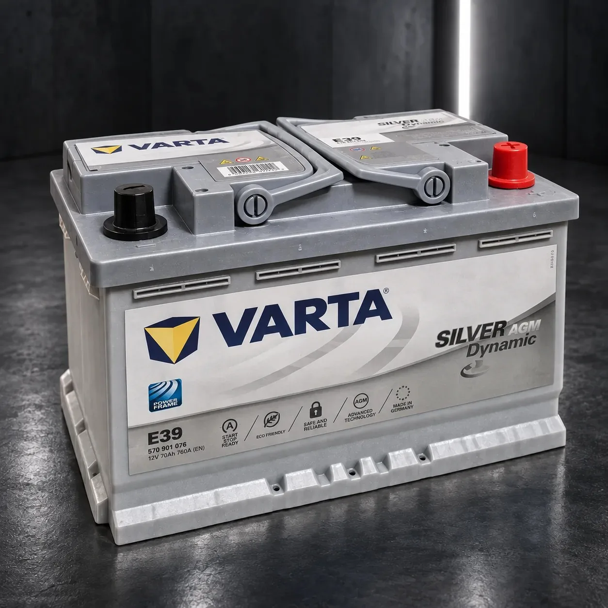 Batteria AGM Varta Silver Dynamic 70 Ah 760 A 570901076J382, rigenerata
