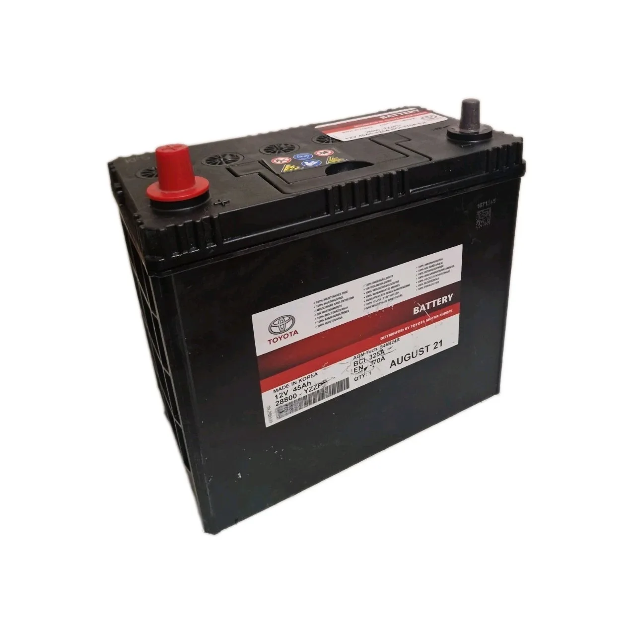 Batteria AGM 45 Ah 325 A originale Toyota Lexus 28800-YZZQX Rigenerata